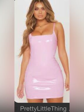 PrettyLittleThing | Dresses | Plus Pink Chiffon Shirred Bodycon Dress |  Poshmark